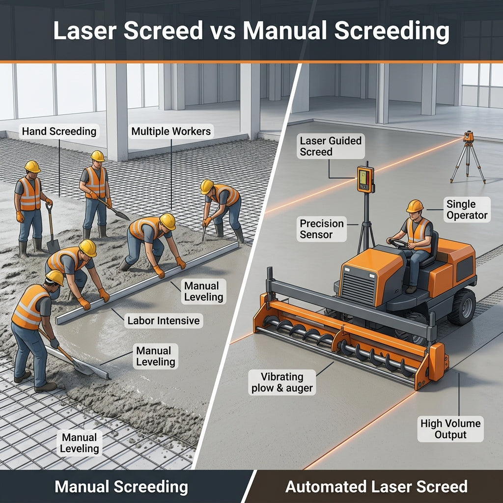Laser Screed vs Manual Screeding
