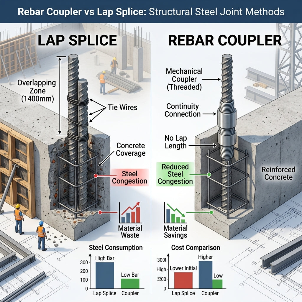 Rebar Coupler vs Lap Splice